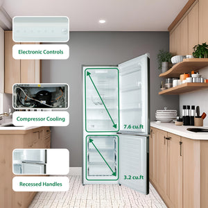 Equator Advanced Appliances 10.8-cu ft Standard-Depth Bottom-Freezer Refrigerator Stainless Steel ) Garage Ready ENERGY STAR Certified