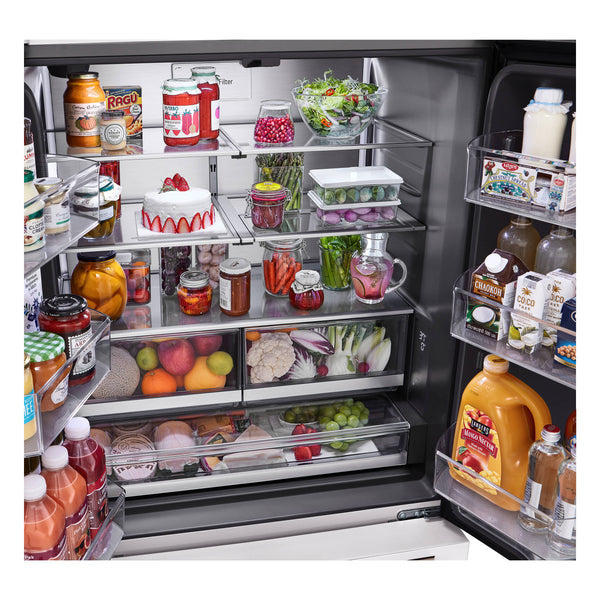 LG STUDIO Counter-Depth 26.5-cu ft 3 -Door Smart Compatible French Door Refrigerator with Ice Maker with Water Dispenser ( Essence White ) ENERGY STAR Certified