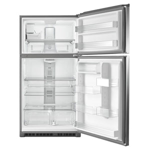 Maytag 21.2-cu ft Top-Freezer Refrigerator with Ice Maker ( Fingerprint Resistant Stainless Steel )