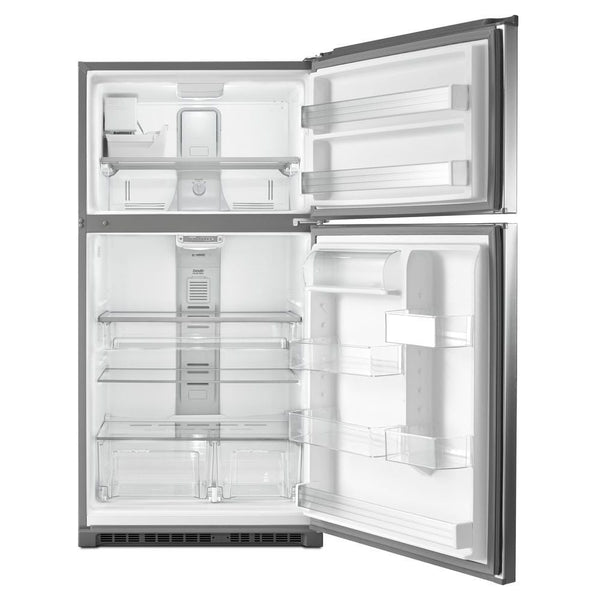 Maytag 21.2-cu ft Top-Freezer Refrigerator with Ice Maker ( Fingerprint Resistant Stainless Steel )