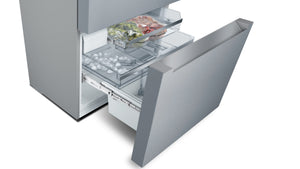 Bosch Counter-Depth 800 Series 21-cu ft 4 -Door French Door Refrigerator with Ice Maker with Water Dispenser ( Stainless steel ) ENERGY STAR Certified