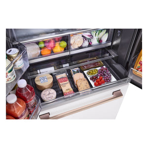 LG STUDIO Counter-Depth 26.5-cu ft 3 -Door Smart Compatible French Door Refrigerator with Ice Maker with Water Dispenser ( Essence White ) ENERGY STAR Certified