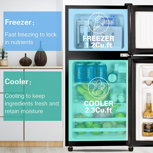 GZMR 3.5-cu ft with Freezer ( Black )