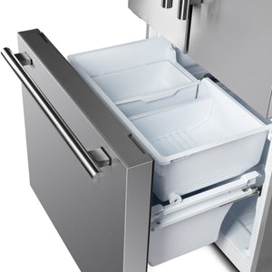 FORNO Gallipoli Standard-Depth 17.5-cu ft 3 -Door French Door Refrigerator with Ice Maker with Ice Dispenser ( Stainless Steel )