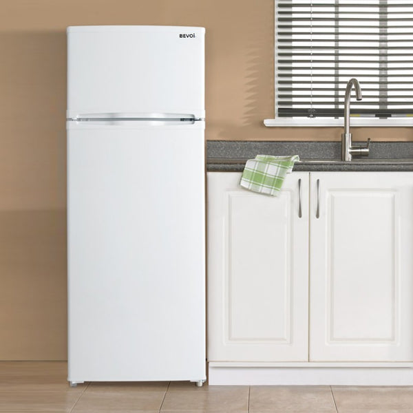 Bevoi 7.3-cu ft Counter-Depth Top-Freezer Refrigerator ( White )