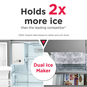 Frigidaire Gallery Standard-Depth 27.8-cu ft 3 -Door French Door Refrigerator with Dual Ice Maker with Water and Ice Dispenser ( Fingerprint Resistant Stainless Steel ) ENERGY STAR Certified