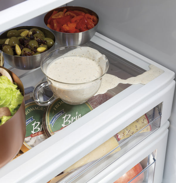 Cafe 29.5-cu ft Counter-Depth Side-by-Side Refrigerator Built-In Smart Compatible with Ice Maker ( Stainless Steel )