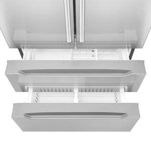 Cosmo Counter-Depth 22.5-cu ft 4 -Door French Door Refrigerator with Ice Maker ( Stainless Steel ) ENERGY STAR Certified
