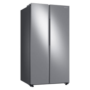 Samsung 28-cu ft Side-by-Side Refrigerator Smart Compatible with Ice Maker with Ice Dispenser ( Fingerprint Resistant Stainless Steel )