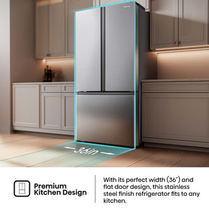 Hisense PureFlat Standard-Depth 26.6-cu ft 3 -Door French Door Refrigerator with Ice Maker with Water Dispenser ( Fingerprint resistant stainless steel ) ENERGY STAR Certified
