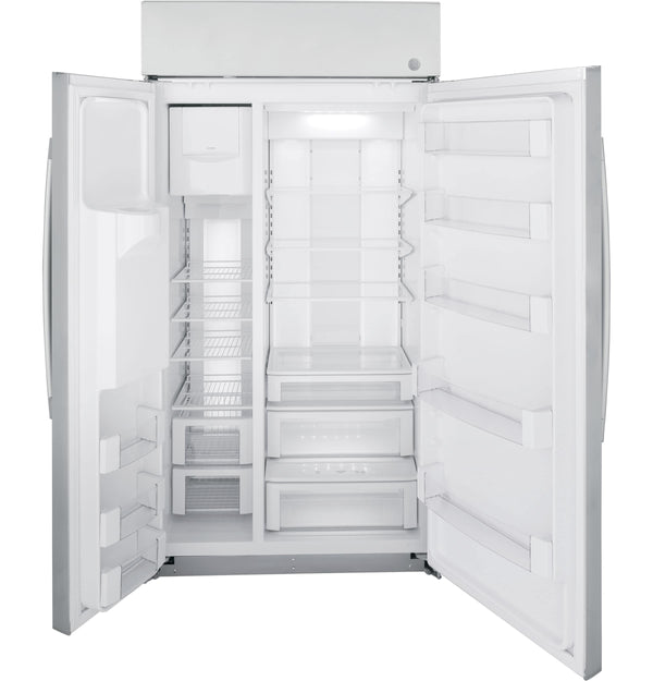 GE Profile 24.5-cu ft Counter-Depth Side-by-Side Refrigerator Built-In Smart Compatible with Ice Maker ,Water and Ice Dispenser ( Stainless Steel )
