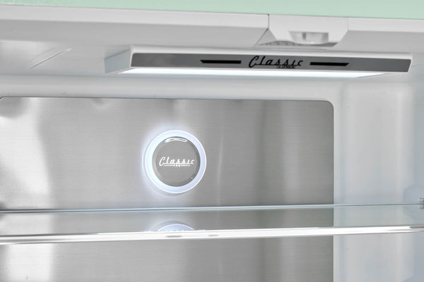UNIQUE Classic Retro Counter-Depth 21.4-cu ft 3 -Door French Door Refrigerator with Ice Maker with Ice Dispenser ( Summer Mint Green ) ENERGY STAR Certified