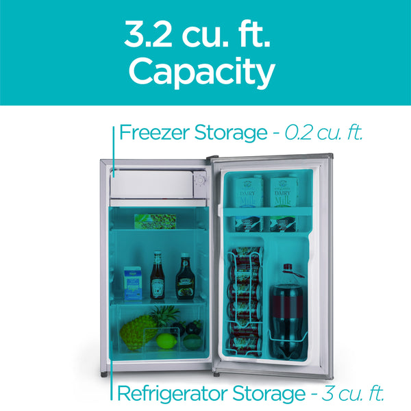 BLACK+DECKER 3.2-cu ft Mini Fridge with Freezer ( Vcm ) Garage Ready ENERGY STAR