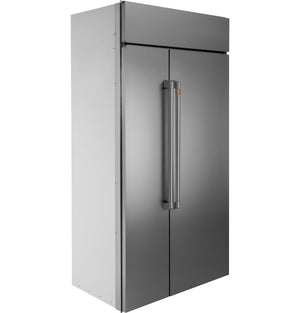 Cafe 29.5-cu ft Counter-Depth Side-by-Side Refrigerator Built-In Smart Compatible with Ice Maker ( Stainless Steel )