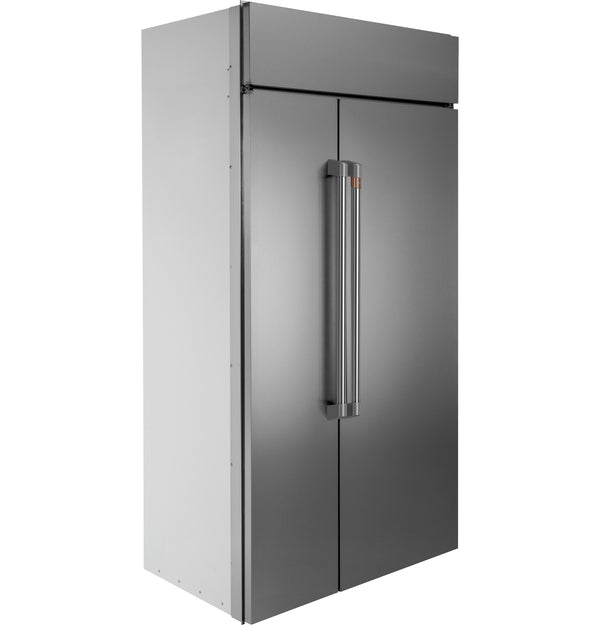 Cafe 29.5-cu ft Counter-Depth Side-by-Side Refrigerator Built-In Smart Compatible with Ice Maker ( Stainless Steel )