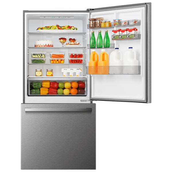 Hisense 17.2-cu ft Counter-Depth Bottom-Freezer Refrigerator Fingerprint Resistant Stainless Steel ) ENERGY STAR Certified