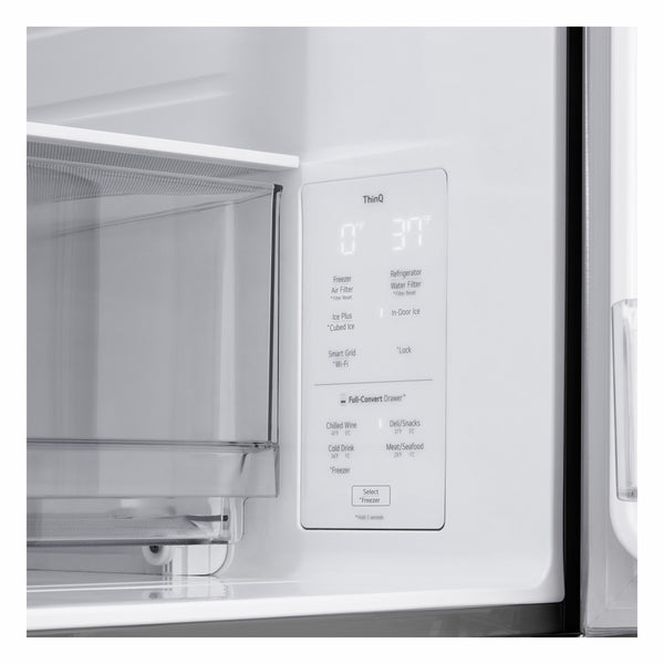 LG Standard-Depth 28.6-cu ft 4 -Door Smart Compatible French Door Refrigerator with Dual Ice Maker with Water and Ice Dispenser ( PrintProof Stainless Steel ) ENERGY STAR Certified