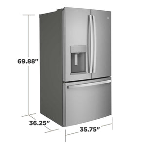 GE Standard-Depth 27.7-cu ft 3 -Door French Door Refrigerator with Ice Maker with Water and Ice Dispenser ( Stainless Steel ) ENERGY STAR Certified