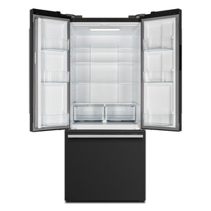 FORNO Counter-Depth Espresso Gallipoli 17.5-cu ft 3 -Door French Door Refrigerator with Ice Maker with Ice Dispenser ( Black ) ENERGY STAR Certified