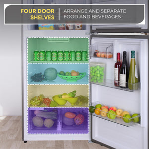 ConServ Reversible Door with Built-in Ice Maker 21-cu ft Top-Freezer Refrigerator with Ice Maker ( Stainless ) ENERGY STAR Certified