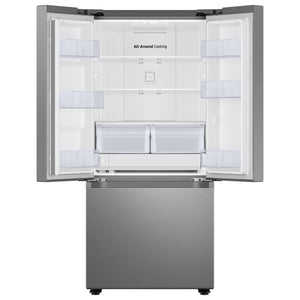 Samsung Standard-Depth 22-cu ft 3 -Door Smart Compatible French Door Refrigerator with Ice Maker with Water Dispenser ( Fingerprint Resistant Stainless Steel ) ENERGY STAR Certified