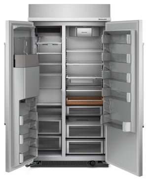 KitchenAid 29.4-cu ft Counter-Depth Side-by-Side Refrigerator Built-In ,Water and Ice Dispenser ( Stainless Steel )