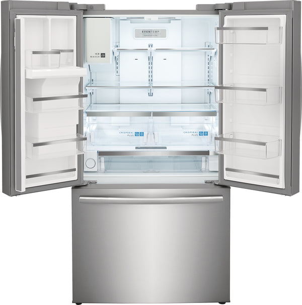 Frigidaire Gallery Counter-Depth 22.6-cu ft 3 -Door French Door Refrigerator with Dual Ice Maker with Water and Ice Dispenser ( Fingerprint Resistant Stainless Steel ) ENERGY STAR Certified