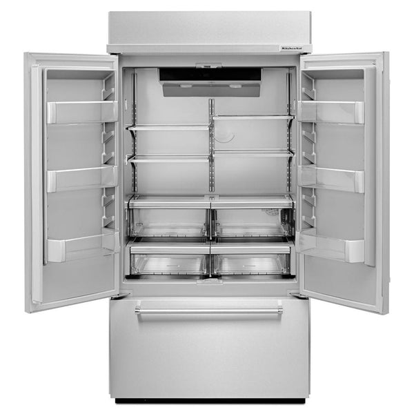 KitchenAid Standard-Depth 24.2-cu ft 3 -Door Built-In French Door Refrigerator with Ice Maker ( Stainless steel ) ENERGY STAR Certified
