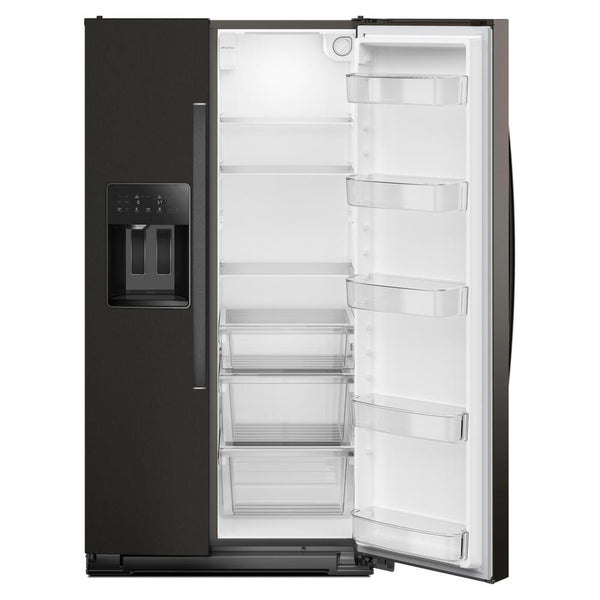 Whirlpool 20.85-cu ft Counter-Depth Side-by-Side Refrigerator with Ice Maker ,Water and Ice Dispenser ( Black Stainless Finish )