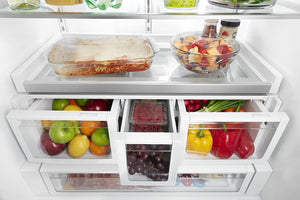 Whirlpool Standard-Depth 26.8-cu ft 3 -Door French Door Refrigerator with Ice Maker with Water and Ice Dispenser ( Fingerprint Resistant Stainless Steel ) ENERGY STAR Certified
