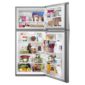 Whirlpool 19.1-cu ft Top-Freezer Refrigerator ( Monochromatic Stainless Steel )