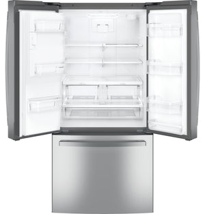 GE Standard-Depth 23.7-cu ft 3 -Door French Door Refrigerator with Ice Maker with Water and Ice Dispenser ( Stainless Steel ) ENERGY STAR Certified