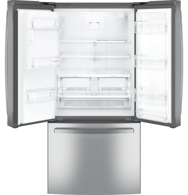 GE Standard-Depth 23.7-cu ft 3 -Door French Door Refrigerator with Ice Maker with Water and Ice Dispenser ( Stainless Steel ) ENERGY STAR Certified