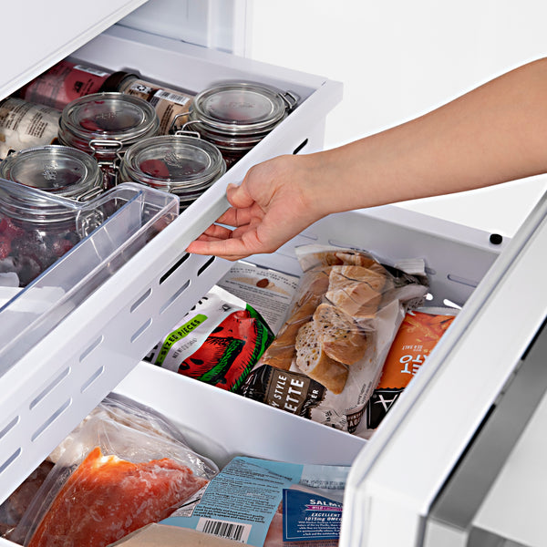 ZLINE KITCHEN & BATH Counter-Depth Autograph Edition 32.2-cu ft 4 -Door Built-In French Door Refrigerator with Dual Ice Maker with Water Dispenser ( Stainless Steel with Matte Black Handles ) ENERGY STAR Certified