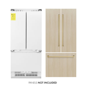 ZLINE KITCHEN & BATH Counter-Depth 19.6-cu ft 3 -Door Built-In French Door Refrigerator with Ice Maker with Water and Ice Dispenser ( Panel-Ready ) ENERGY STAR Certified