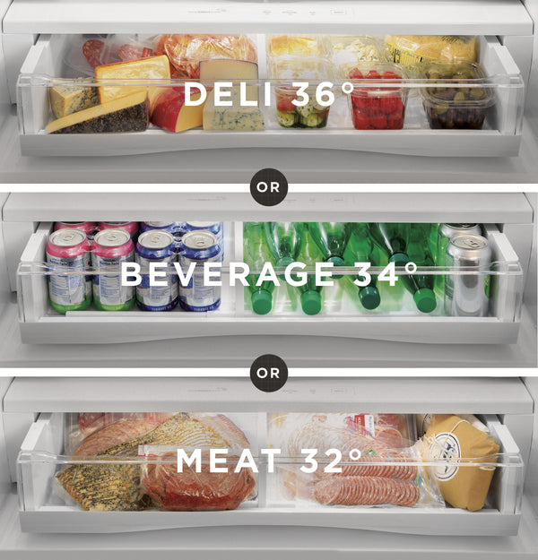 GE Profile Counter-Depth 22.2-cu ft 3 -Door French Door Refrigerator with Ice Maker with Water and Ice Dispenser ( Stainless Steel ) ENERGY STAR Certified
