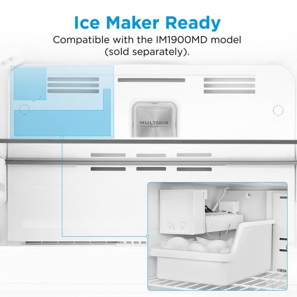Midea Fingerprint Resistant 20.5-cu ft Top-Freezer Refrigerator ( Black ) Garage Ready ENERGY STAR Certified
