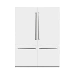 ZLINE KITCHEN & BATH Counter-Depth 32.2-cu ft 4 -Door Built-In French Door Refrigerator with Ice Maker with Water Dispenser ( Stainless Steel with White Matte Panels ) ENERGY STAR Certified