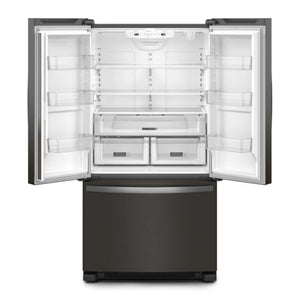 Whirlpool Standard-Depth 25.2-cu ft 3 -Door French Door Refrigerator with Ice Maker ( Fingerprint Resistant Black Stainless Steel ) ENERGY STAR Certified