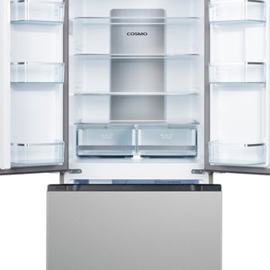Cosmo Counter-Depth 17.5-cu ft 3 -Door French Door Refrigerator with Ice Maker ( Stainless Steel ) ENERGY STAR Certified