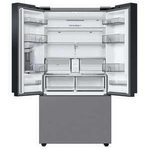 Samsung Bespoke Standard-Depth 30.1-cu ft 3 -Door Smart Compatible French Door Refrigerator with Dual Ice Maker with Water Dispenser ( Stainless Steel - All Panels ) ENERGY STAR Certified