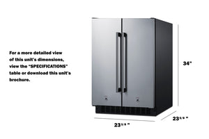 Summit Appliance 3.78-cu ft Built-In Mini Fridge with Freezer ( Stainless steel door and black cabinet )