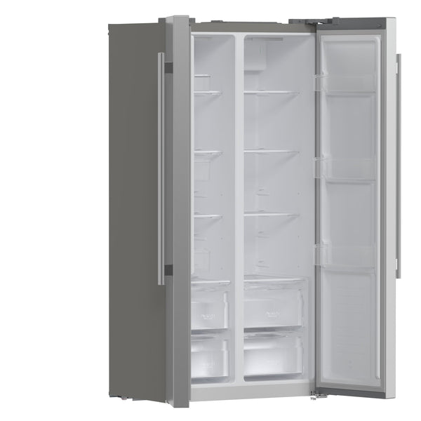 FORNO Salerno 15.6-cu ft Counter-Depth Side-by-Side Refrigerator Built-In ( Stainless steel )