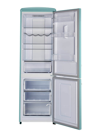 UNIQUE Classic Retro 11.7-cu ft Counter-Depth Bottom-Freezer Refrigerator Ocean Mist Turquoise ) ENERGY STAR Certified
