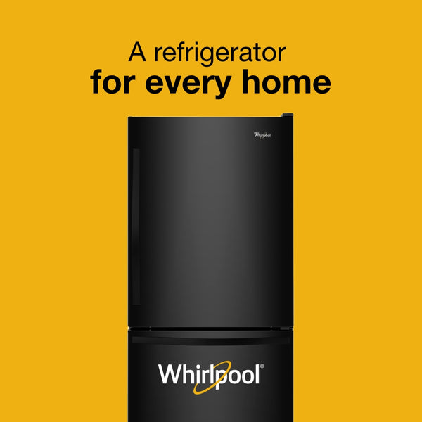 Whirlpool 22.07-cu ft Standard-Depth Bottom-Freezer Refrigerator with Ice Maker ( Black ) ENERGY STAR Certified