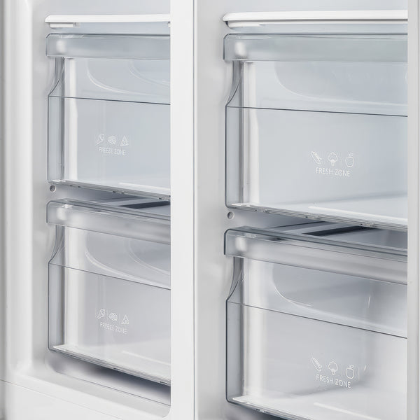 FORNO Salerno 15.6-cu ft Counter-Depth Side-by-Side Refrigerator Built-In ( Stainless steel )