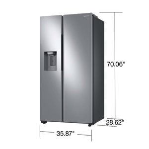 Samsung 22-cu ft Counter-Depth Side-by-Side Refrigerator Smart Compatible with Ice Maker ,Water and Ice Dispenser ( Fingerprint Resistant Stainless Steel ) ENERGY STAR Certified