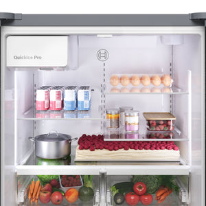 Bosch Fastest Ice Maker Standard-Depth 300 Series 26-cu ft 3 -Door Smart Compatible French Door Refrigerator with Ice Maker with Water and Ice Dispenser ( Stainless Steel ) ENERGY STAR Certified