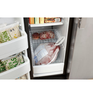 GE 23-cu ft Side-by-Side Refrigerator with Ice Maker ,Water and Ice Dispenser ( Stainless Steel ) ENERGY STAR Certified