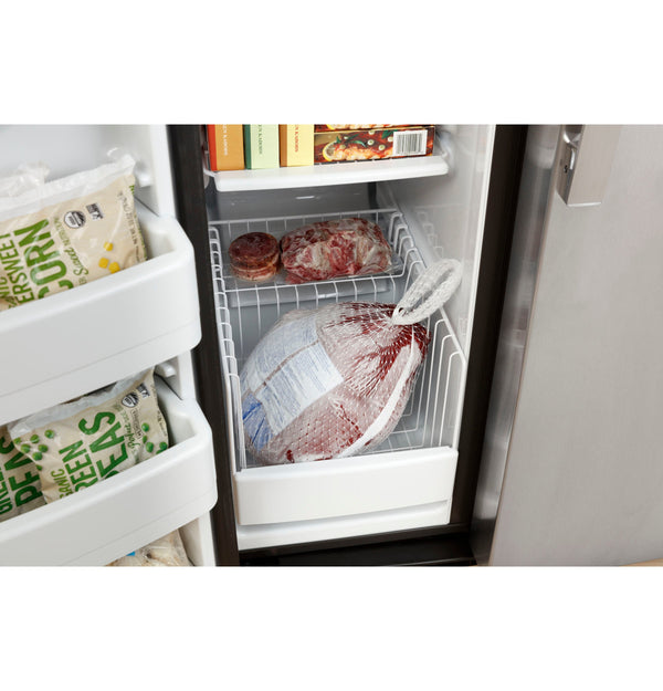GE 23-cu ft Side-by-Side Refrigerator with Ice Maker ,Water and Ice Dispenser ( Stainless Steel ) ENERGY STAR Certified